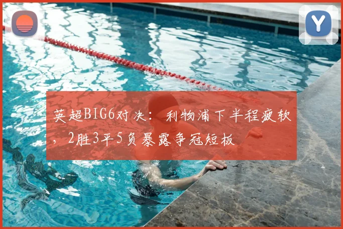 英超BIG6对决:利物浦下半程疲软,2胜3平5负暴露争冠短板